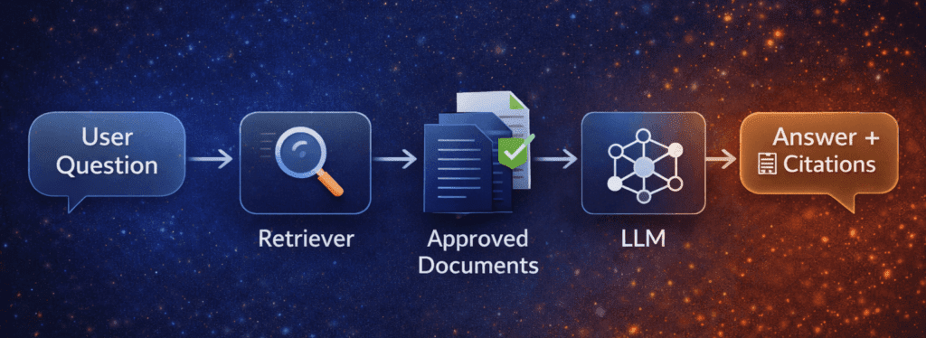 RAG vs fine tuning architecture showing retrieval, documents, and citations