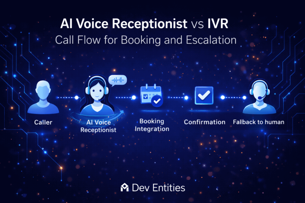 AI voice receptionist vs IVR call flow for booking and escalation